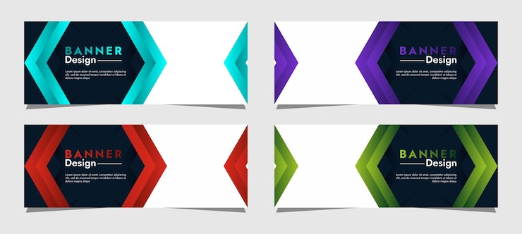 Vector verzameling van zakelijke banner achtergrond sjabloonontwerp met eenvoudige geometrische vormen