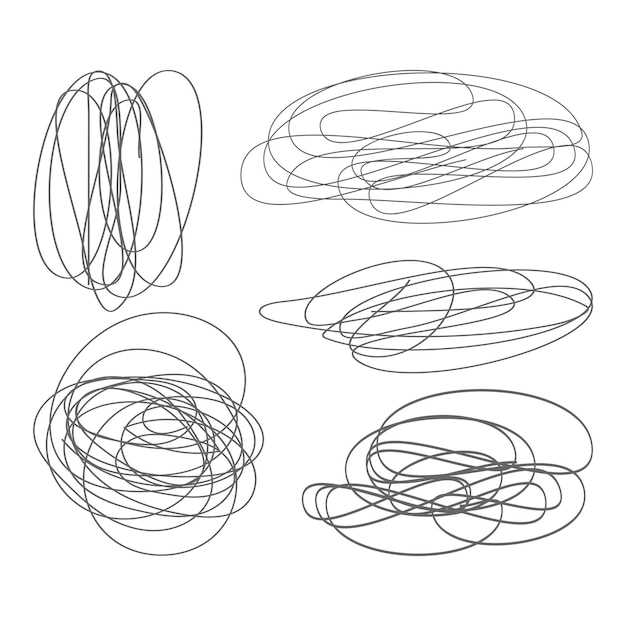 Verzameling van zwarte hand getrokken doodles swirl.