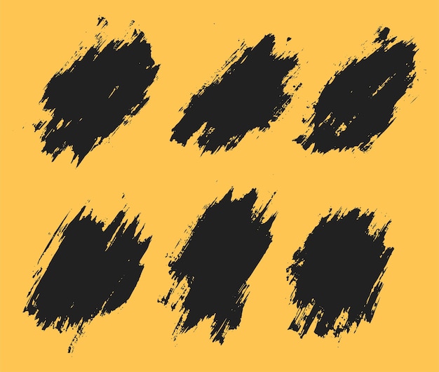 Verzameling van zwarte kleur verf splatter penseelstreek vector achtergrond