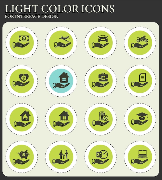 Verzekering icon set