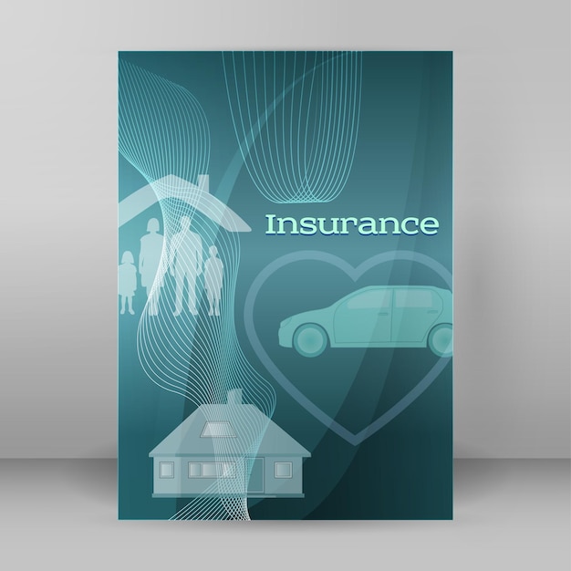 Vector verzekeringsconcept dekking achtergrond reclame brochure03