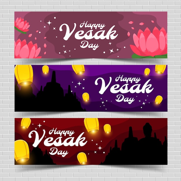 Vesak Banner Template Set Collectie