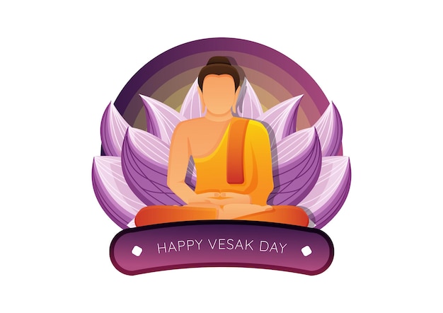 Vector vesak day buddha illustration