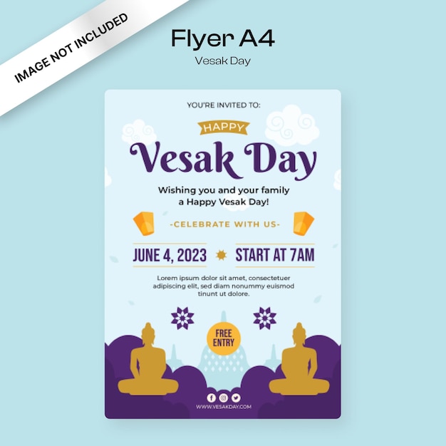 Vesak day flyer template