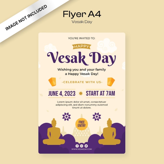 Vector vesak day flyer template