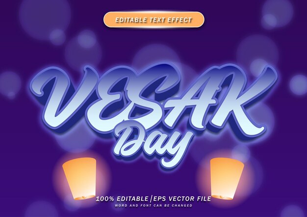 Vesak day text style editable effect