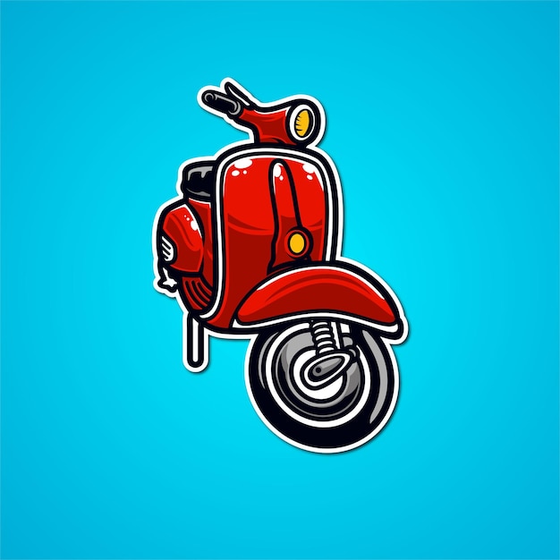 Vespa masscot illustratie premium vector