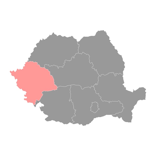 Vest development region map region of Romania Vector illustration