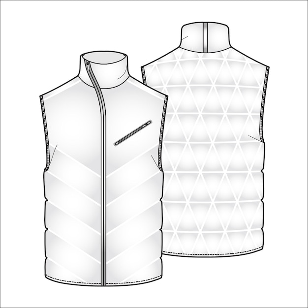 Vector vest template sketch