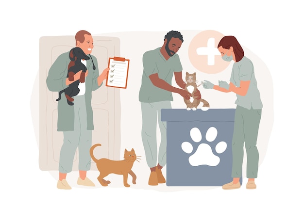 Vet clinic isolated concept vector illustration