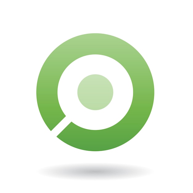 Vet groen pictogram voor letter O vectorillustratie