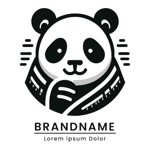 Vet schattige panda logo ontwerp moderne klassieke mascotte branding