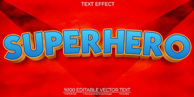 Vector vet superheld bewerkbaar en schaalbaar sjabloon vector teksteffect