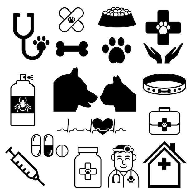 Vet vector set or collection with doctor, dog, cat