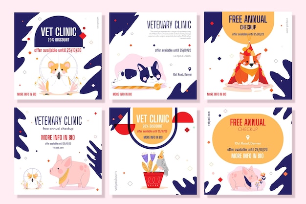 Vector vetenary clinic template design