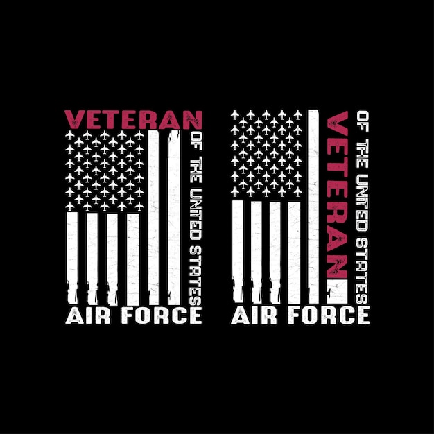 Veteraan van het shirtontwerp van de amerikaanse luchtmacht.