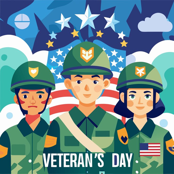 Vector 退伍軍人日向量插圖設計風格