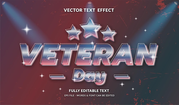 Veteran day with modern style editable text effect