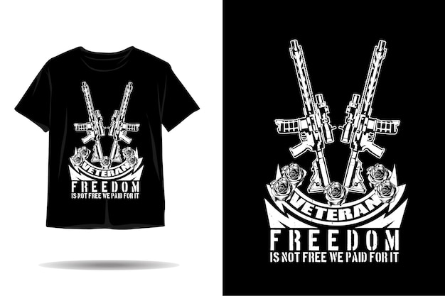 Vector veteran freedom silhouette tshirt design