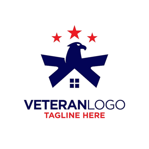 Veteran Home Logo Design Template Inspiration Vector Illustration