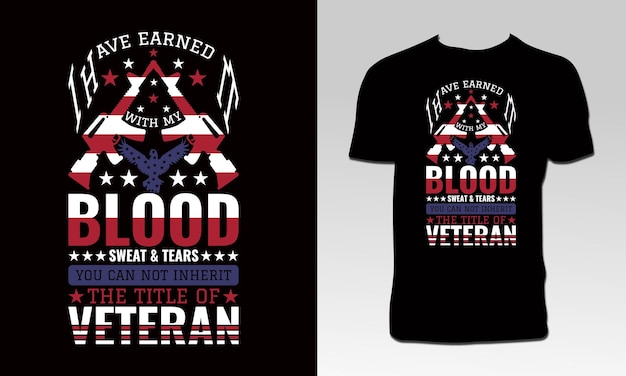 Vector veteran t shirt design