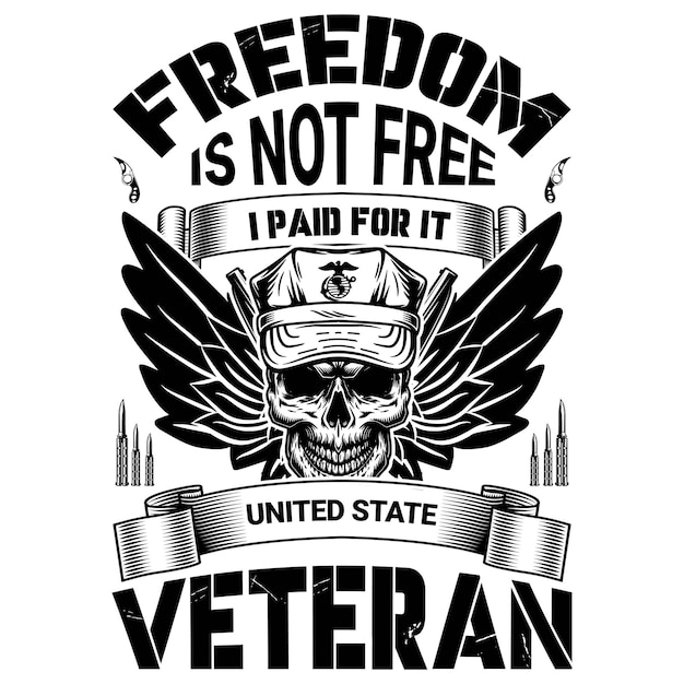 Vector veteran t shirt design