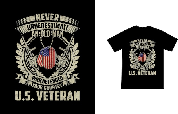 ベテランtシャツのデザインと独立記念日、宇佐旗ベクトルまたはアメリカの兵士のポスター