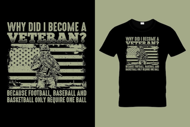 Vector veteran tshirt design template