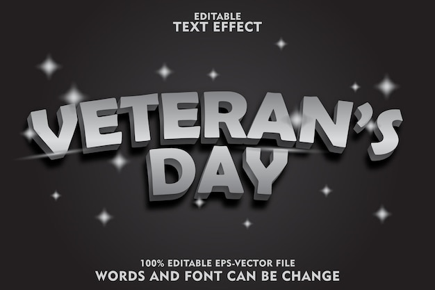 veteran39s day editable text effect emboss luxury style