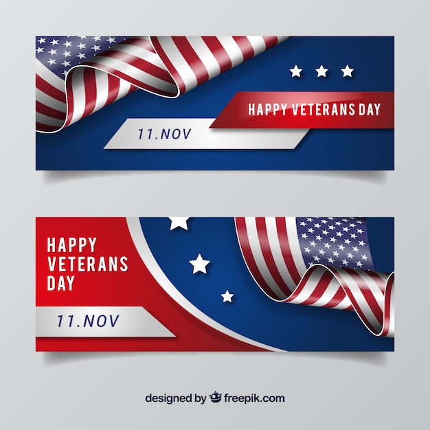 Veteranen dag badge banners