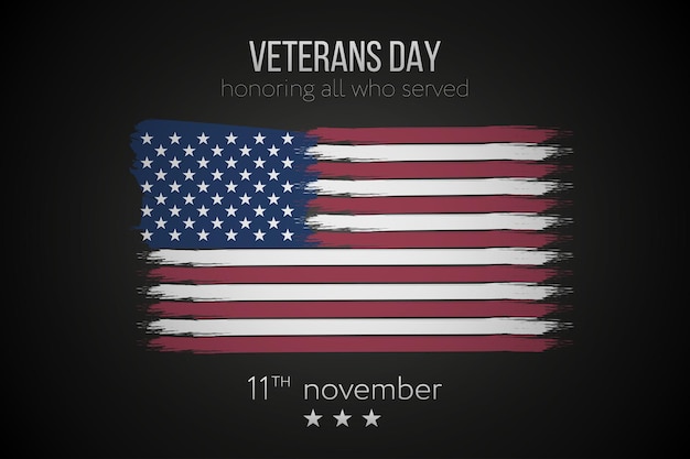 Veteranendag, 11 november achtergrond met inkt Usa vlag