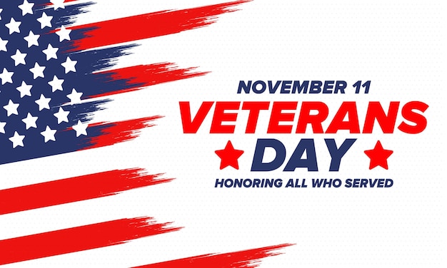 Veteranendag in de Verenigde Staten Federale feestdag ter ere van iedereen die de Amerikaanse militaire vector heeft gediend
