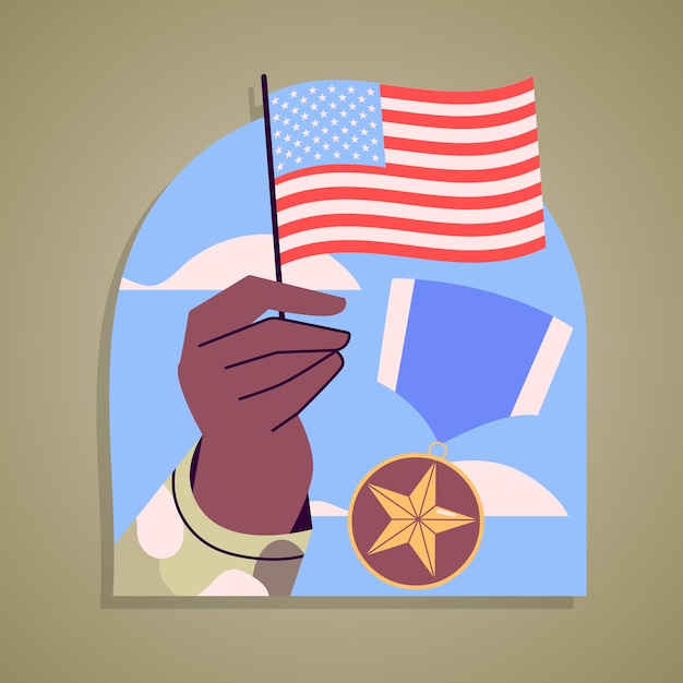 Vector veterans day assets design