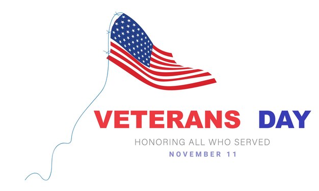 Veterans day background banner card poster template Vector illustration