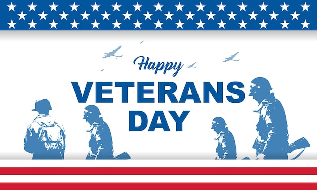 Veterans day Background Design Greeting Card Banner Poster Vector Illustration