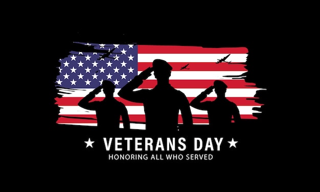 Vector veterans day background design greeting card banner poster vector illustration