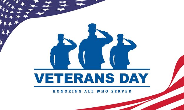 Veterans day background design biglietto d'auguri banner poster illustrazione vettoriale