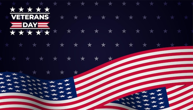 Veterans day background with american flag