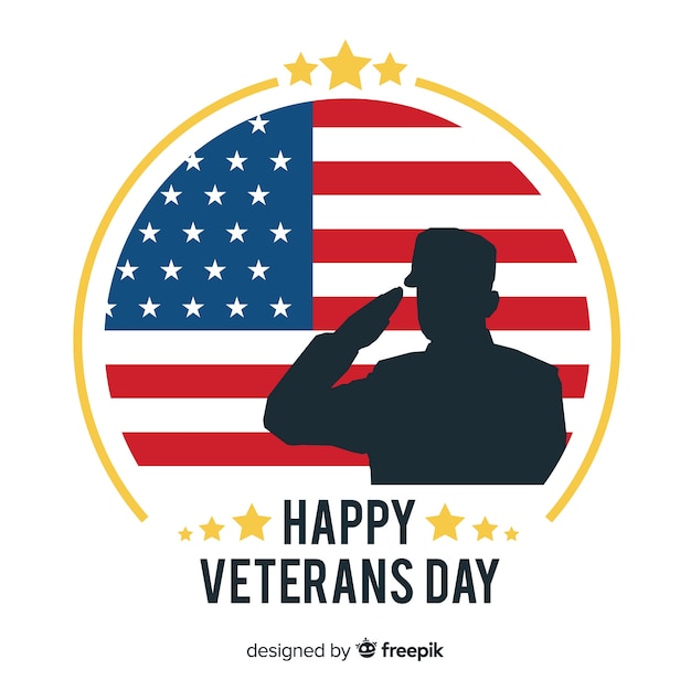 Veterans day background with us flag elements