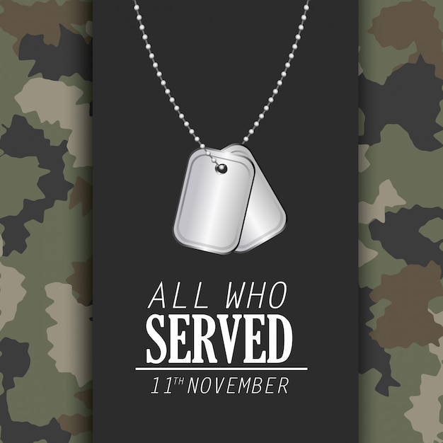 Veterans day celebration and memoral necklace