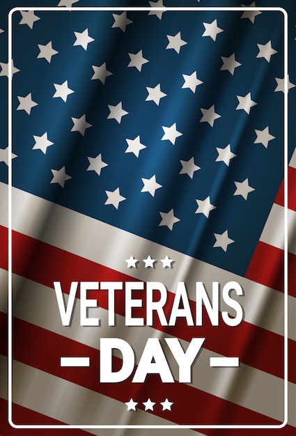 Insegna americana nazionale di festa di celebrazione di giorno di veterani sopra il fondo della bandiera degli sua
