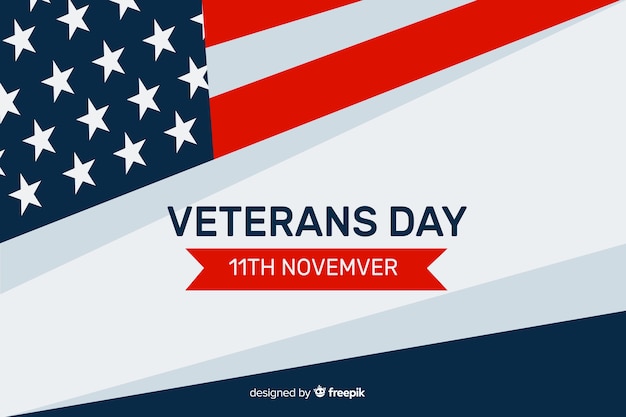 Veterans day concept in flat design