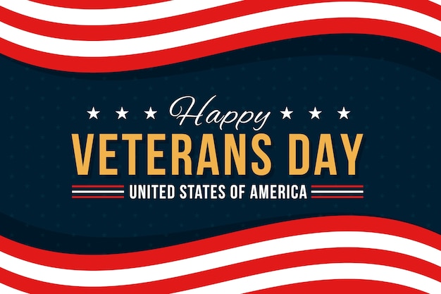 Vector veterans day concept in flat design