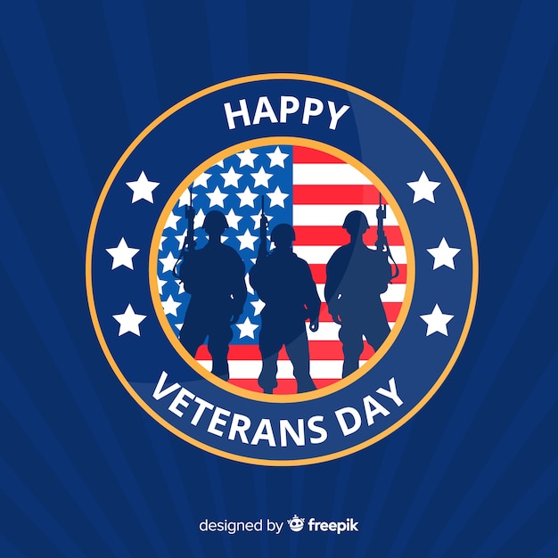 Veterans day concept in flat design