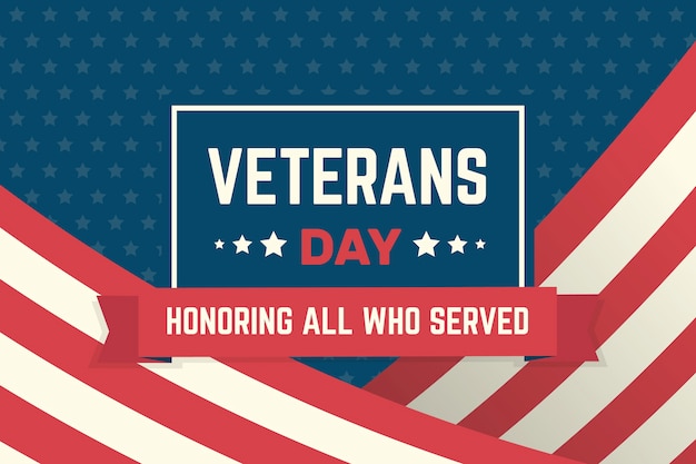 Vector veterans day concept in flat design