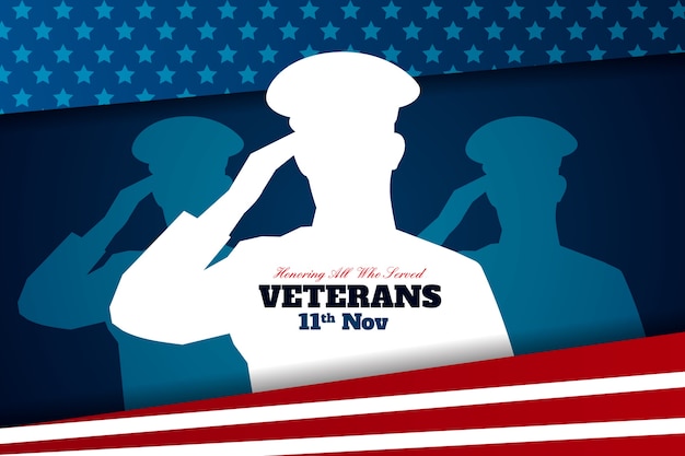 Vector veterans day concept in flat design