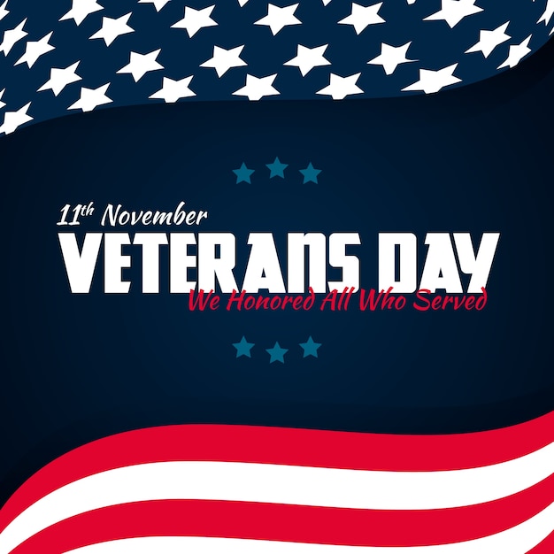 Veterans day concept in flat design