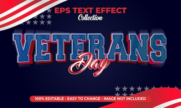 Vector veterans day eps text effect