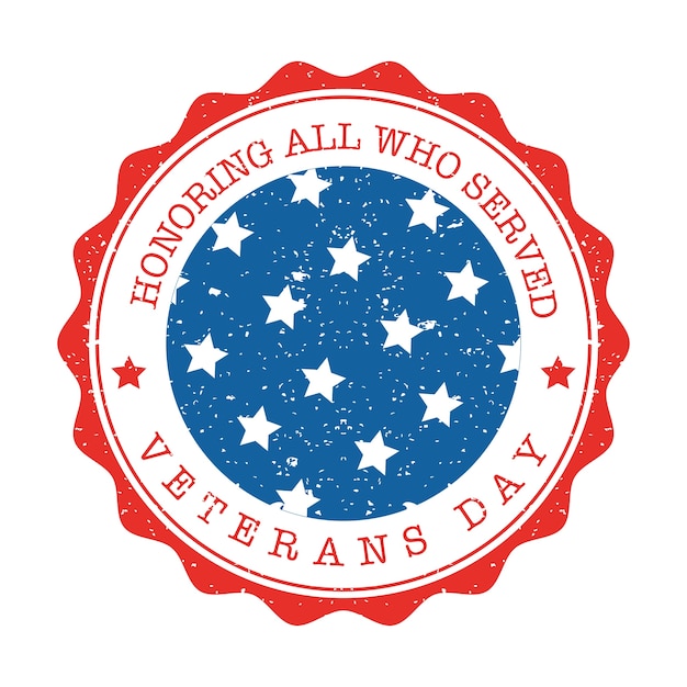 Vector veterans day grunge stamp