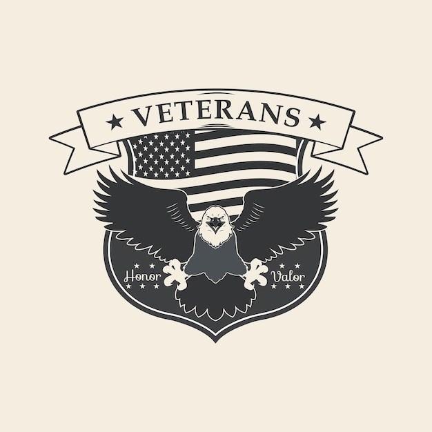 Vector veterans day honor and valor editable vector illustration 11th november flag america usa parade